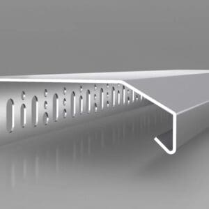 Profil d’arrêt ITE haut en aluminium avec goutte d’eau pour fermeture supérieure des façades isolées